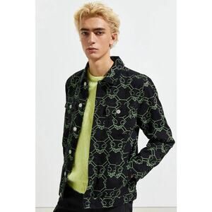 Hypland x Bleach Ichigo Allover Print Denim Jacket black with green print size M